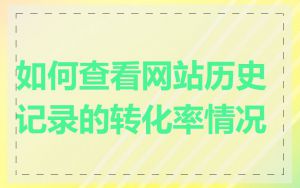 如何查看网站历史记录的转化率情况