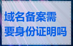 域名备案需要身份证明吗