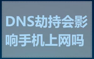 DNS劫持会影响手机上网吗