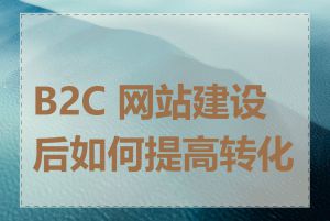 B2C 网站建设后如何提高转化率