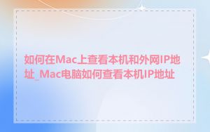 如何在Mac上查看本机和外网IP地址_Mac电脑如何查看本机IP地址