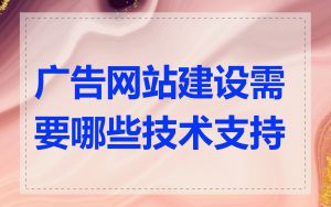 广告网站建设需要哪些技术支持