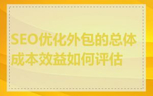 SEO优化外包的总体成本效益如何评估