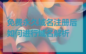 免费永久域名注册后如何进行域名解析