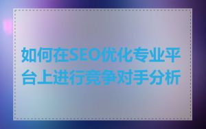 如何在SEO优化专业平台上进行竞争对手分析