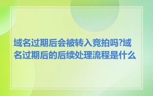 域名过期后会被转入竞拍吗?域名过期后的后续处理流程是什么