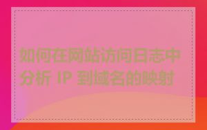 如何在网站访问日志中分析 IP 到域名的映射