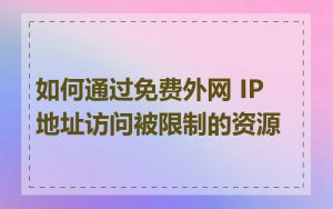 如何通过免费外网 IP 地址访问被限制的资源