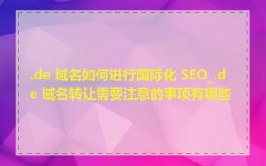 .de 域名如何进行国际化 SEO_.de 域名转让需要注意的事项有哪些
