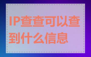 IP查查可以查到什么信息