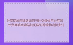 外贸商城自建站如何与社交媒体平台互联_外贸商城自建站如何应对跨境物流和支付