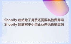 Shopify 建站除了月费还需要其他费用吗_Shopify 建站对于小型企业来说价格高吗