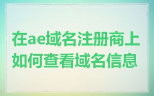 在ae域名注册商上如何查看域名信息
