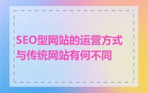 SEO型网站的运营方式与传统网站有何不同