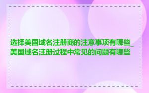 选择美国域名注册商的注意事项有哪些_美国域名注册过程中常见的问题有哪些