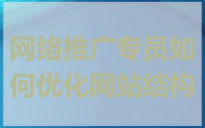 网络推广专员如何优化网站结构