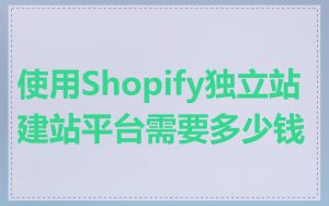 使用Shopify独立站建站平台需要多少钱
