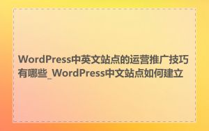 WordPress中英文站点的运营推广技巧有哪些_WordPress中文站点如何建立