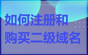 如何注册和购买二级域名