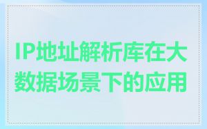 IP地址解析库在大数据场景下的应用