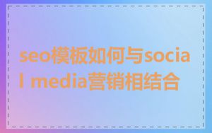 seo模板如何与social media营销相结合