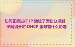 如何正确进行 IP 地址子网划分规划_子网划分对 DHCP 服务有什么影响
