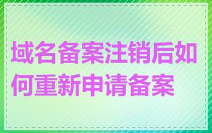 域名备案注销后如何重新申请备案