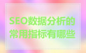 SEO数据分析的常用指标有哪些