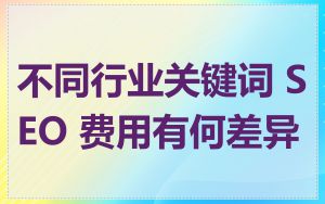 不同行业关键词 SEO 费用有何差异