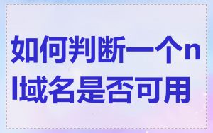 如何判断一个nl域名是否可用