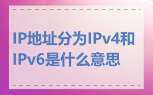 IP地址分为IPv4和IPv6是什么意思