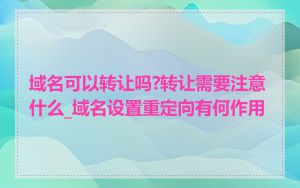 域名可以转让吗?转让需要注意什么_域名设置重定向有何作用