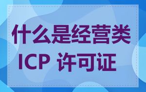 什么是经营类 ICP 许可证