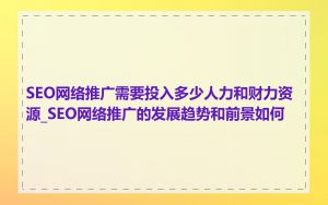 SEO网络推广需要投入多少人力和财力资源_SEO网络推广的发展趋势和前景如何