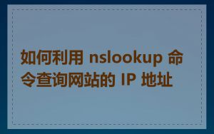 如何利用 nslookup 命令查询网站的 IP 地址