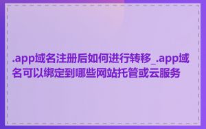 .app域名注册后如何进行转移_.app域名可以绑定到哪些网站托管或云服务