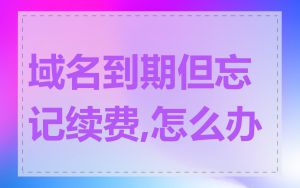 域名到期但忘记续费,怎么办