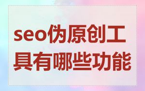 seo伪原创工具有哪些功能