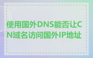 使用国外DNS能否让CN域名访问国外IP地址