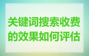 关键词搜索收费的效果如何评估