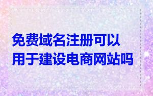 免费域名注册可以用于建设电商网站吗