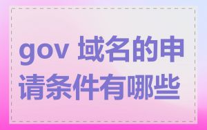 gov 域名的申请条件有哪些