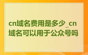 cn域名费用是多少_cn域名可以用于公众号吗
