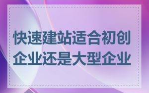 快速建站适合初创企业还是大型企业