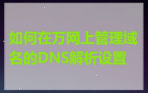 如何在万网上管理域名的DNS解析设置