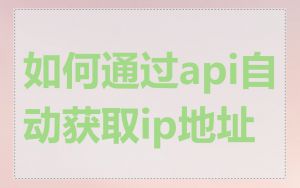 如何通过api自动获取ip地址