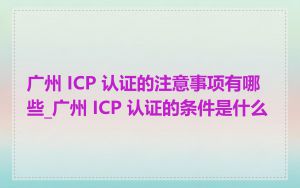 广州 ICP 认证的注意事项有哪些_广州 ICP 认证的条件是什么