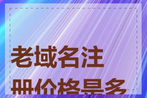 老域名注册价格是多少
