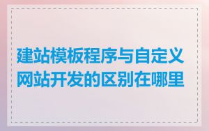 建站模板程序与自定义网站开发的区别在哪里