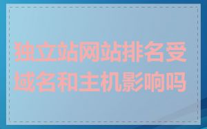 独立站网站排名受域名和主机影响吗
